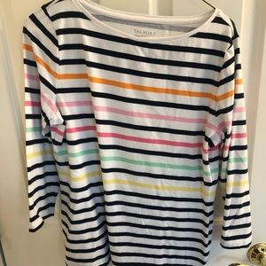 Talbots striped 3/4 length tshirt size large
